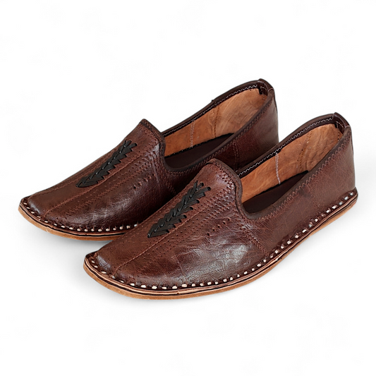 Brown Leather Men's Boot Mojaris