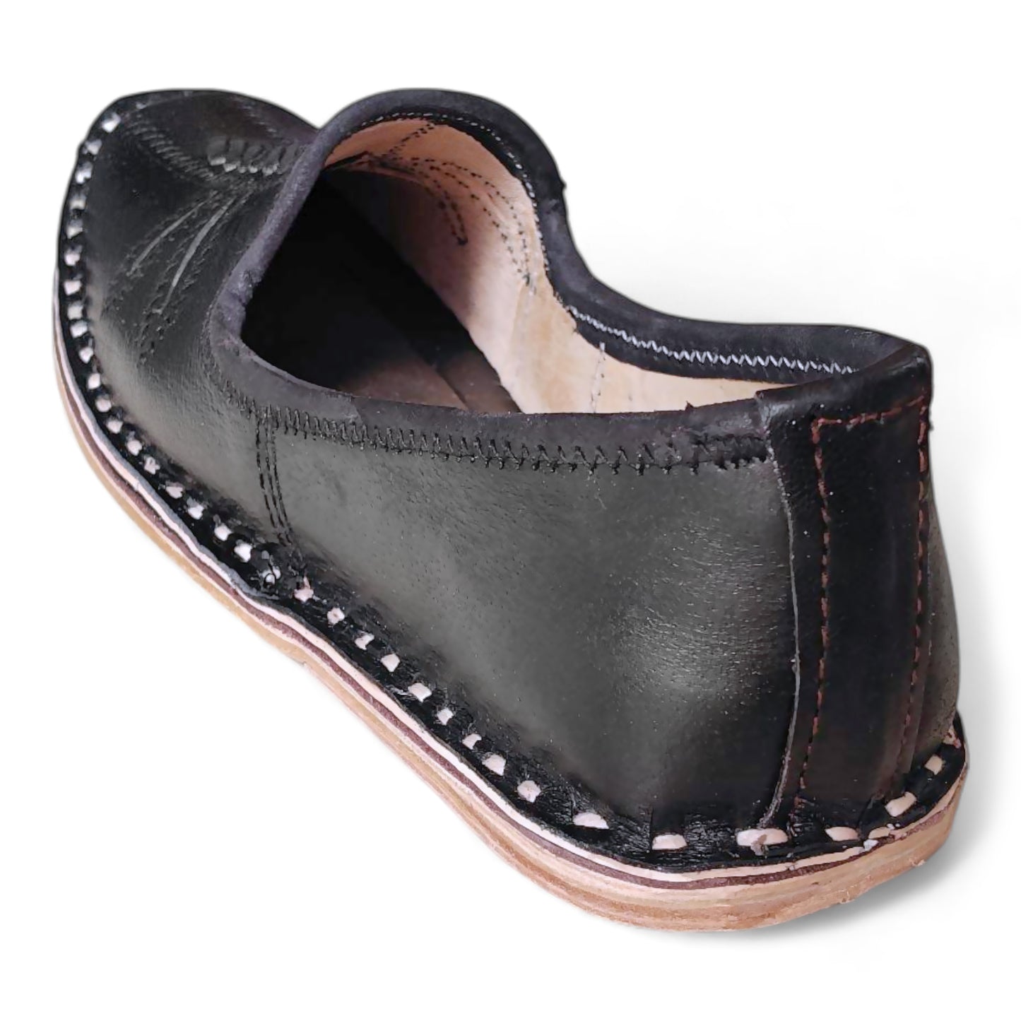 Black Leather Solbraid Men's Mojaris