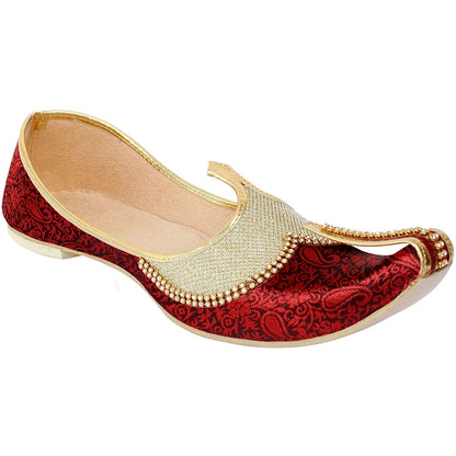 Red Gold Men's Sherwani Jutti