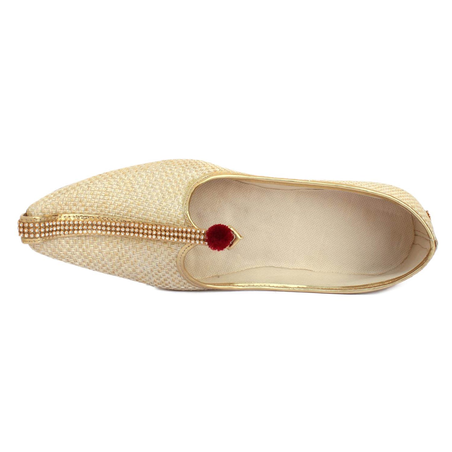 Beige Cream Jute Men's Sherwani Jutti