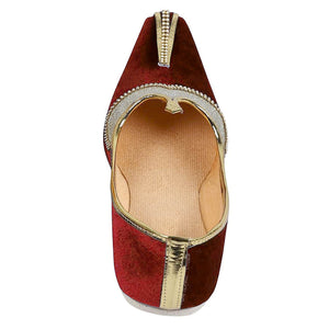 Red Velvet Glitz Men's Sherwani Mojari