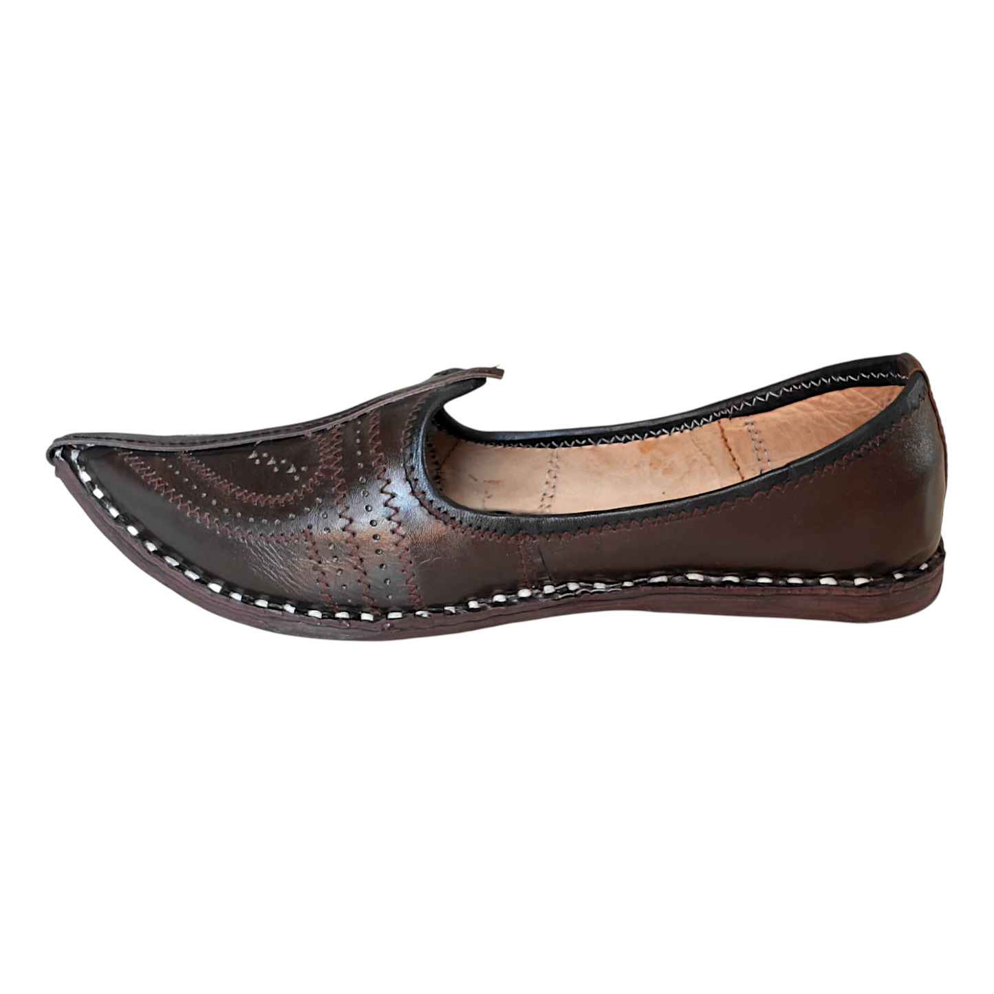 Dark Brown Heart Leather Men's Jodhpuri Mojaris