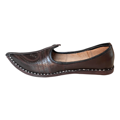 Dark Brown Heart Leather Men's Jodhpuri Mojaris