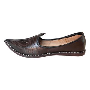 Dark Brown Heart Leather Men's Jodhpuri Mojaris