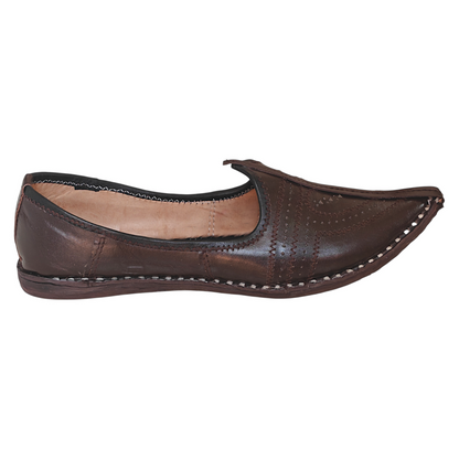 Dark Brown Heart Leather Men's Jodhpuri Mojaris