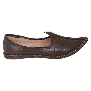 Dark Brown Heart Leather Men's Jodhpuri Mojaris