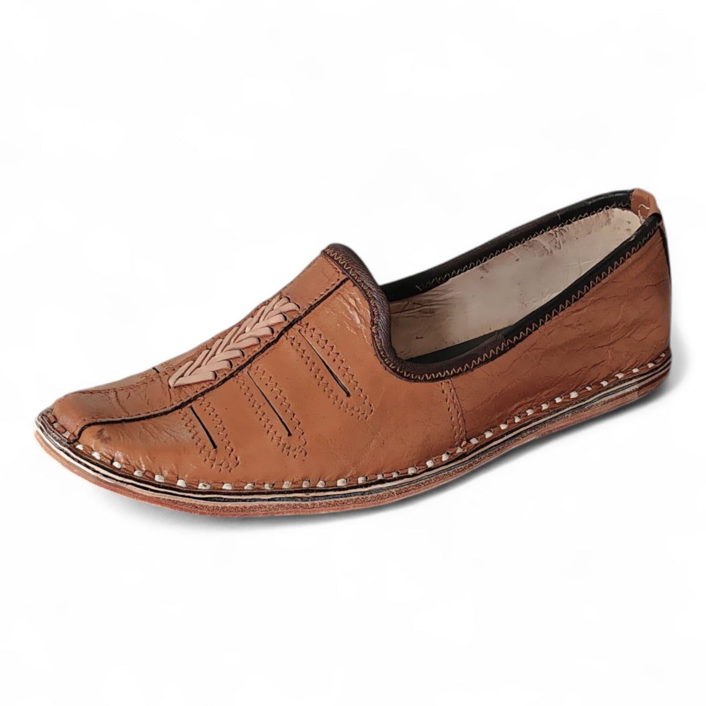 Tan Leather Solbraid Men's Mojaris