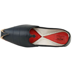 Black Handmade Jooti Juti Jutti Khussa Leather Mojadi Mojdi Mojri Nagra Punjabi Jutti Type_Punjabi