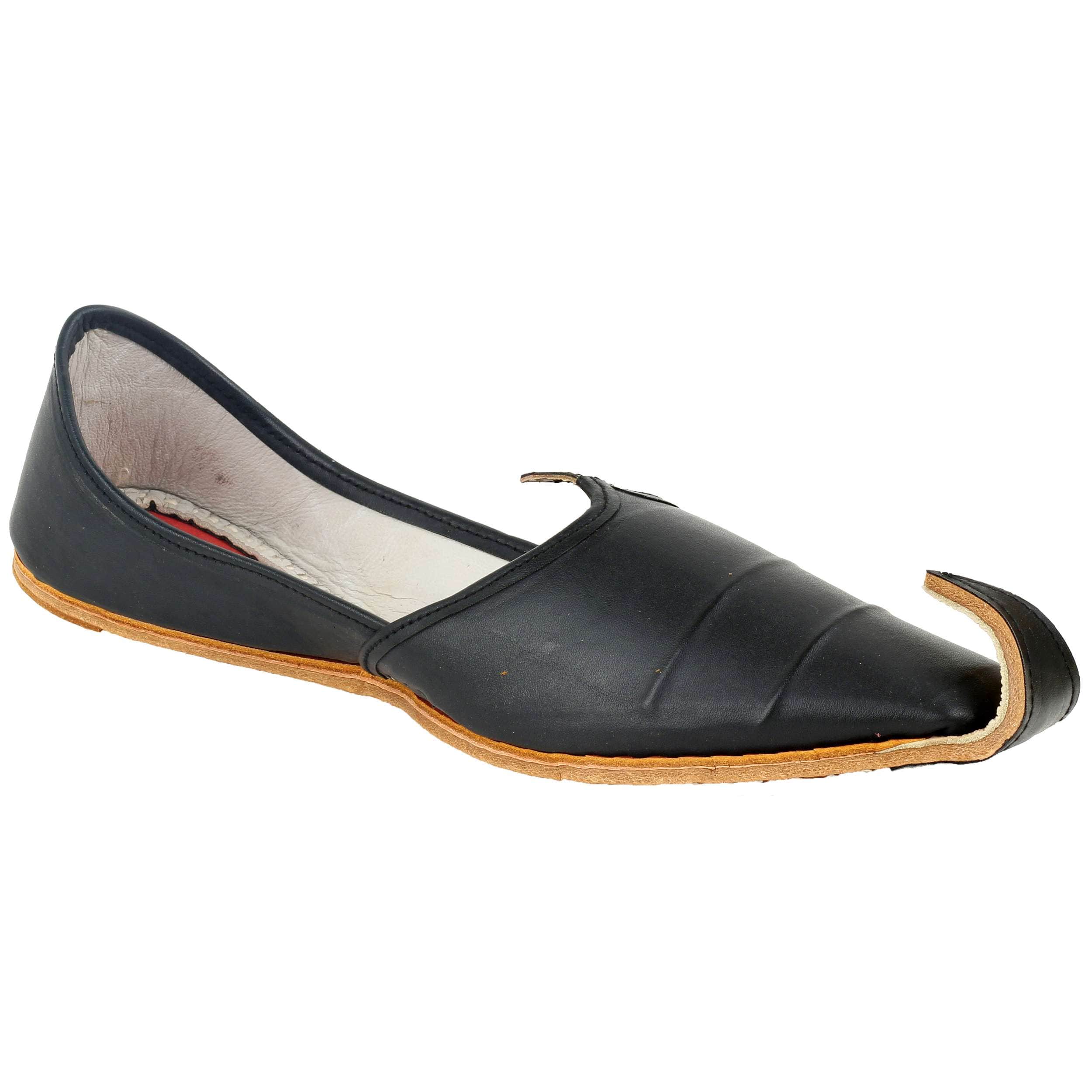 Black Leather Men s Khussa Juttis