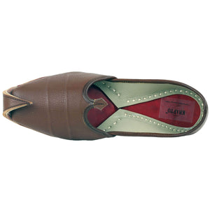 Brown Handmade Jooti Juti Jutti Khussa Leather Mojadi Mojdi Mojri Nagra Punjabi Jutti Type_Punjabi