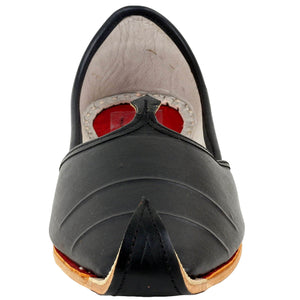 Black Designer Jooti Juti Jutti Khussa Leather Mojadi Mojdi Mojri Nagra Punjabi Jutti Type_Punjabi