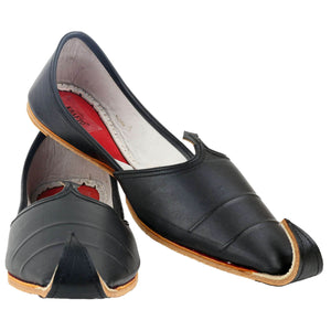Black Designer Jooti Juti Jutti Khussa Leather Mojadi Mojdi Mojri Nagra Punjabi Jutti Type_Punjabi