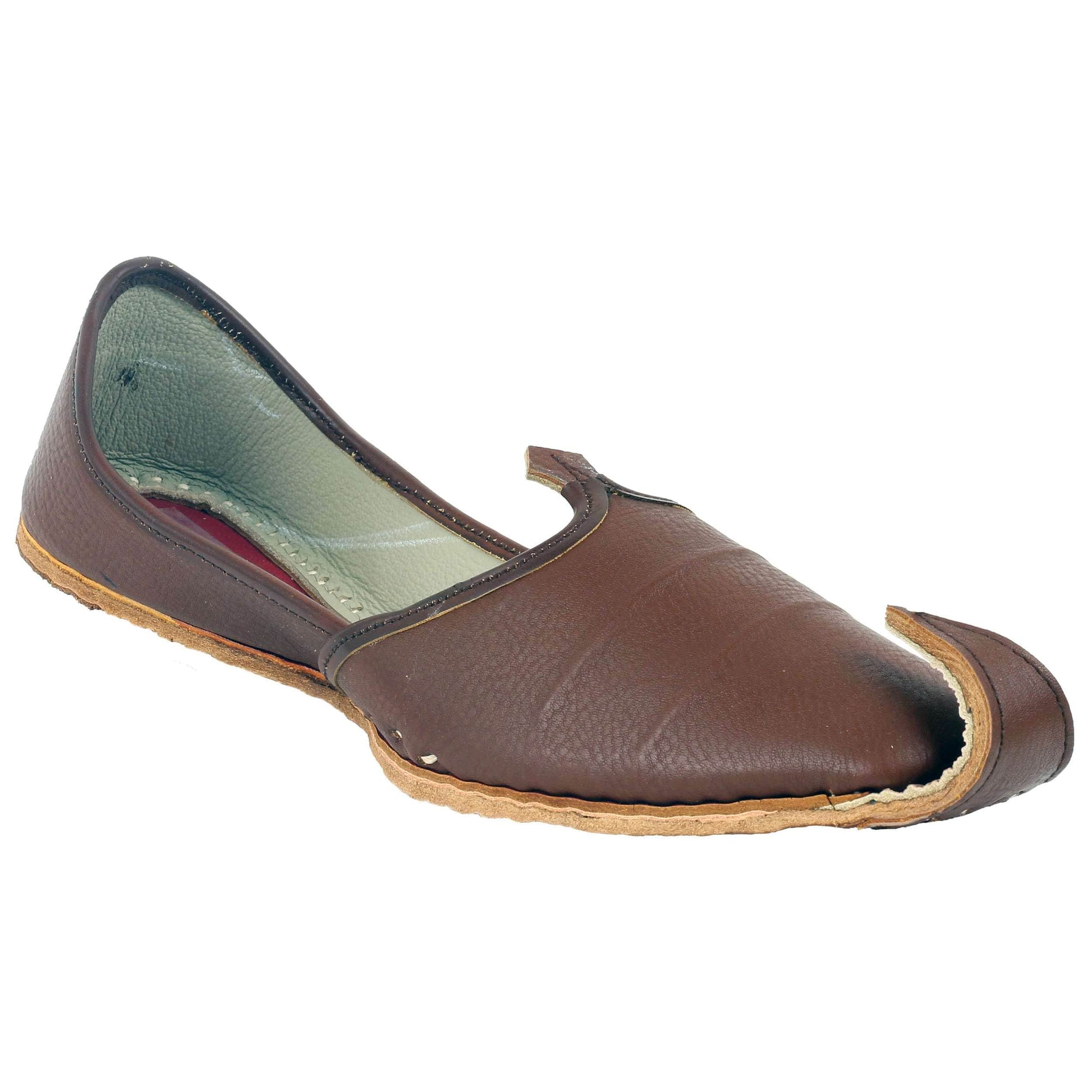 Brown Leather Men's Khussa Juttis UK - Main Image