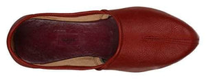 Krafto Men's Red Split Jalsa Leather Juttis