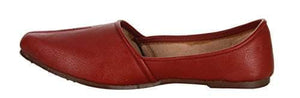 Krafto Men's Red Split Jalsa Leather Juttis