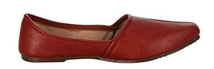 Krafto Men's Red Split Jalsa Leather Juttis