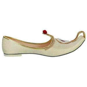 krafto mens beige gold fabric rhinestone ruby mojaris