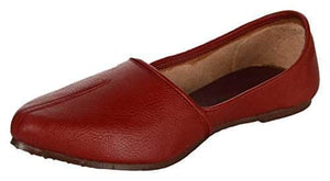 Krafto Men's Red Split Jalsa Leather Juttis