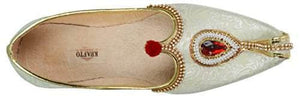 krafto mens cream fabric rhinestone ruby mojaris
