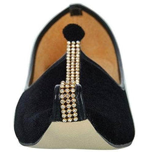 krafto mens black velvet mono rhinestone mojaris