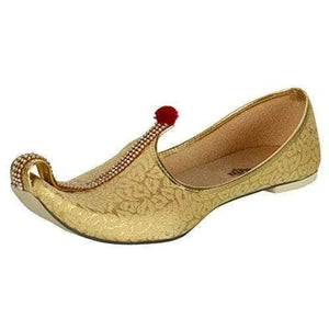 krafto mens gold fabric mono rhinestone mojaris