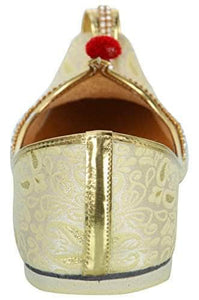 krafto mens gold fabric rhinestone ruby mojaris