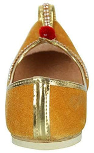 krafto mens yellow velvet rhinestone ruby mojaris