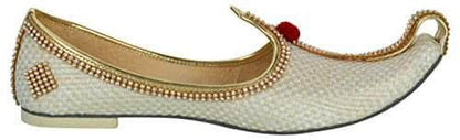 krafto mens cream jute tri rhinestone mojaris