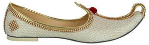 krafto mens cream jute tri rhinestone mojaris