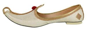 krafto mens cream fabric tri rhinestone mojaris