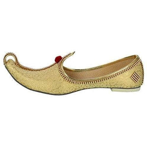 Golden Fabric Tri Rhinestone Men's Sherwani Mojaris