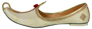 krafto mens light gold fabric tri rhinestone mojaris
