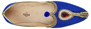 krafto mens blue jute rhinestone ruby mojaris