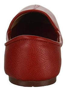 Krafto Men's Red Split Jalsa Leather Juttis