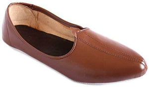 Krafto Men's Plain Penny Brown Jalsa Jutis