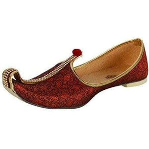 krafto mens red fabric mono rhinestone mojaris