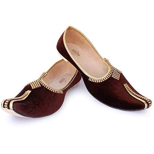 krafto mens brown velvet jutti