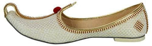krafto mens cream jute tri rhinestone mojaris