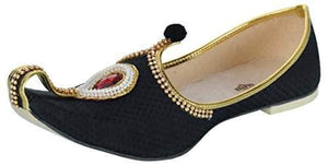 krafto mens black fabric rhinestone ruby mojaris