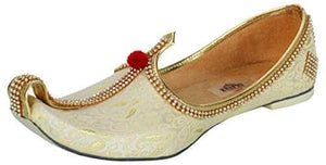 krafto mens light gold fabric tri rhinestone mojaris