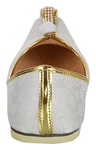 krafto mens white fabric mono rhinestone mojaris