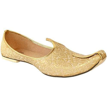 Buy Gold Beige Synthetic Men's Sherwani Jutti Shop Online
