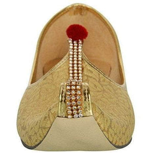 krafto mens gold fabric mono rhinestone mojaris