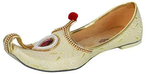 krafto mens gold fabric rhinestone ruby mojaris