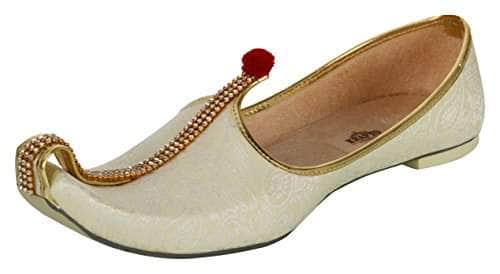 krafto mens cream fabric mono rhinestone mojaris