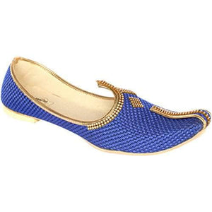 krafto mens blue jute sherwani jutti