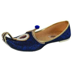 krafto mens blue fabric rhinestone ruby mojaris