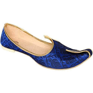 krafto mens blue synthetic sherwani jutti