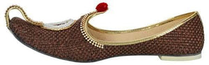 krafto mens brown jute rhinestone ruby mojaris