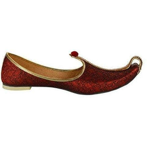 krafto mens red fabric mono rhinestone mojaris
